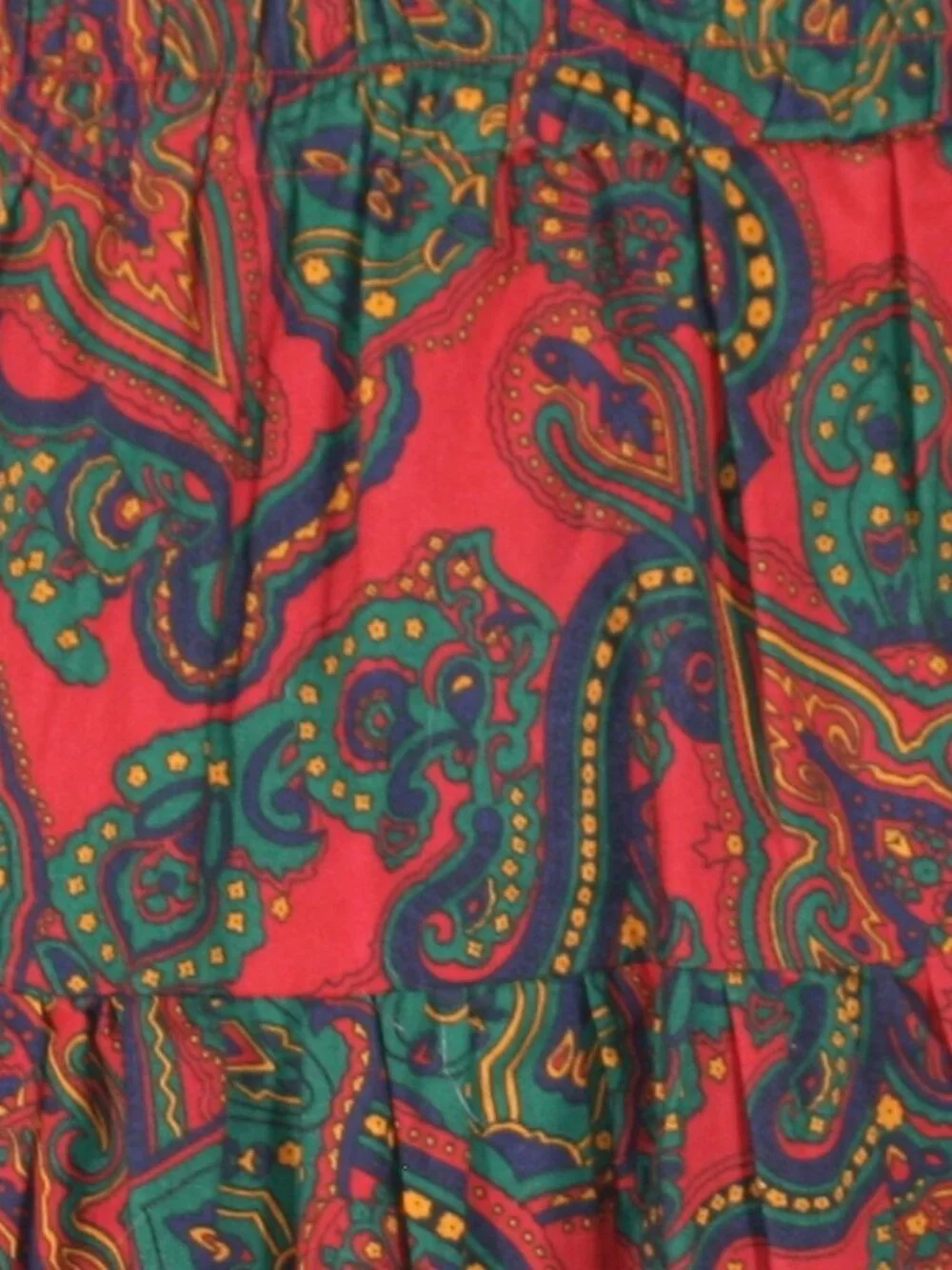 VINTAGE WESTERN EXPRESSIONS Skirt Tiered 90's Paisley Coastal Cowgirl Red Large